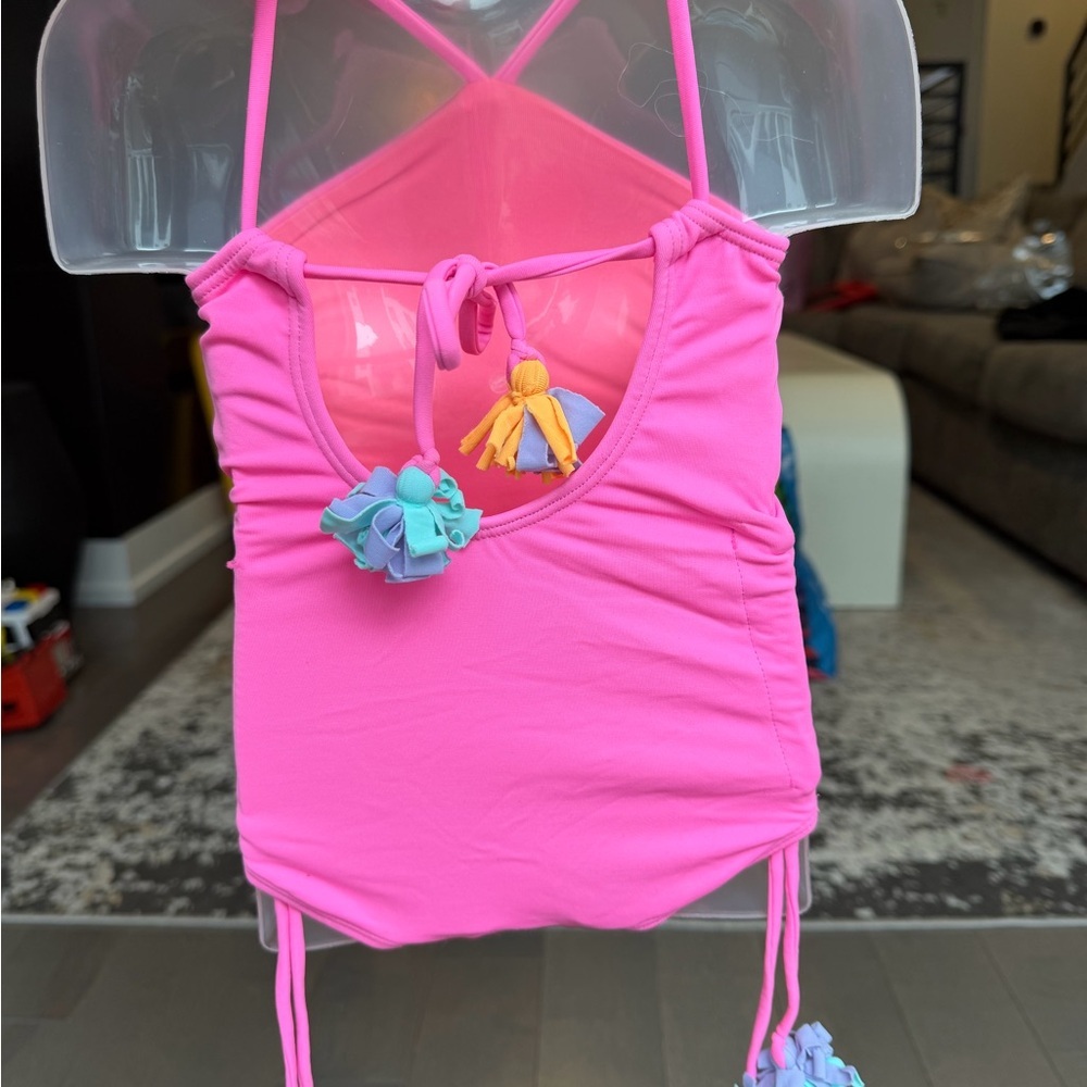 Designer From Denny’s! Peixoto Bright Pink Girls One-Piece Swimsuit - Picture 11 of 13